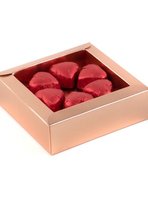 Endorfia Fıstıklı Kalp Çikolata Kırmızı - Küçük Kurumsal Kutu - Rose