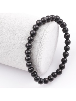 Alibaba Doğaltaş Shungite Doğal Taş Bileklik 6 mm Küre Kesim