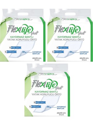 Flexilife Kaydırmaz Bantlı Yatak Koruyucu 60X90 cm 30'lu 3 Paket