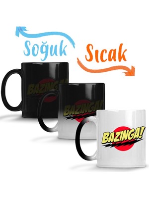 Baskı Dükkanı Big Bang Sheldon Cooper Bazinga Sihirli Kupa Bardak Porselen