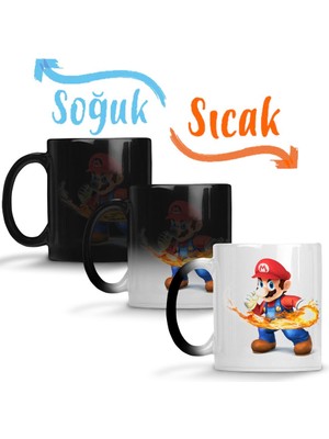 Baskı Dükkanı Süper Mario Atari Sihirli Kupa Bardak Porselen