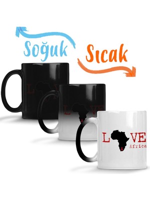 Baskı Dükkanı I Love Africa Sihirli Kupa Bardak Porselen