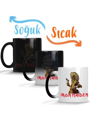 Baskı Dükkanı Iron Maiden Sihirli Kupa Bardak Porselen
