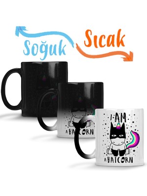 Baskı Dükkanı Batcorn 3 Sihirli Kupa Bardak Porselen