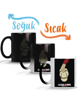 Baskı Dükkanı La Casa De Papel 07 Sihirli Kupa Bardak Porselen