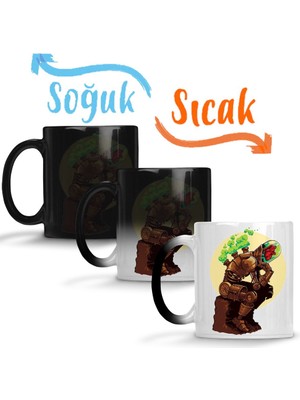 Baskı Dükkanı Thinker Sihirli Kupa Bardak Porselen