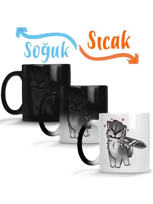 Baskı Dükkanı Dark Souls Great Grey Cuddly Wolf Sif Sihirli Kupa Bardak Porselen