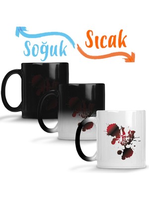 Baskı Dükkanı Blood Of Kratos Sihirli Kupa Bardak Porselen