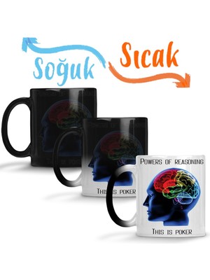 Baskı Dükkanı Poker Beyin Sihirli Kupa Bardak Porselen
