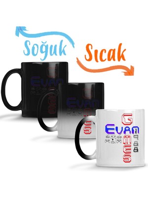 Baskı Dükkanı Letreiro Evan Games 1988 Sihirli Kupa Bardak Porselen