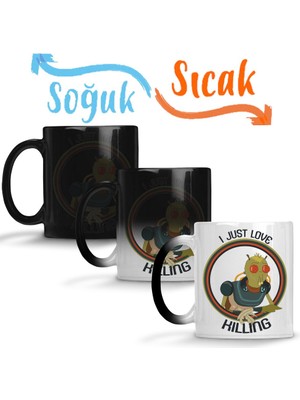 Baskı Dükkanı I Just Want To Die Sihirli Kupa Bardak Porselen