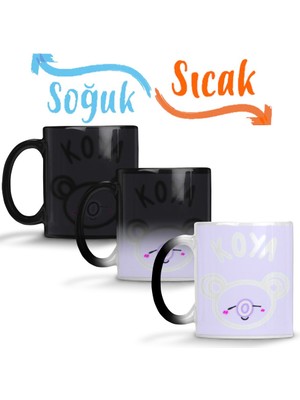 Baskı Dükkanı BT21 Glowing Koya Bts Sihirli Kupa Bardak Porselen