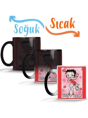 Baskı Dükkanı Betty Boop Sihirli Kupa Bardak Porselen