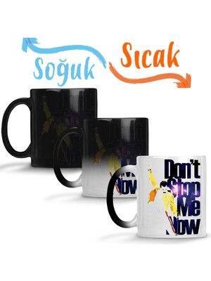 Baskı Dükkanı Queen Freddie Mercury 01 Sihirli Kupa Bardak Porselen