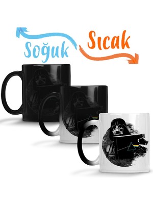 Baskı Dükkanı Darth Vader The Dark Side Sihirli Kupa Bardak Porselen