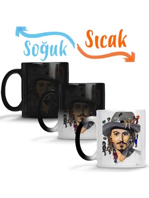 Baskı Dükkanı Johnny Depp No Back Sihirli Kupa Bardak Porselen