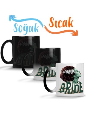 Baskı Dükkanı Bride Of Frankenstein The Blushing Bride Sihirli Kupa Bardak Porselen