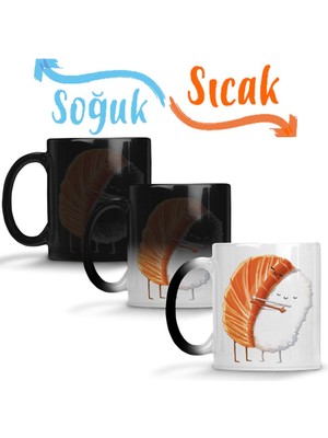 Baskı Dükkanı I Love Pasta Sihirli Kupa Bardak Porselen