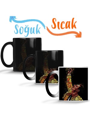 Baskı Dükkanı Freddie Mercury 016 Sihirli Kupa Bardak Porselen