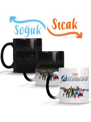 Baskı Dükkanı Marvel Avengers 06 Sihirli Kupa Bardak Porselen