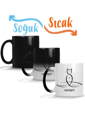 Baskı Dükkanı Namaste Yoga 04 Sihirli Kupa Bardak Porselen