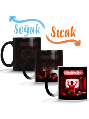 Baskı Dükkanı Stranger Things Eleven 01 Sihirli Kupa Bardak Porselen