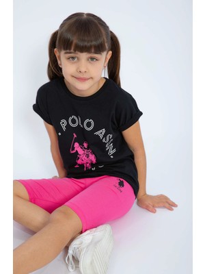 U.S. Polo Assn. US1067 Lisanslı Kız Çocuk Bermuda Tayt Takımı