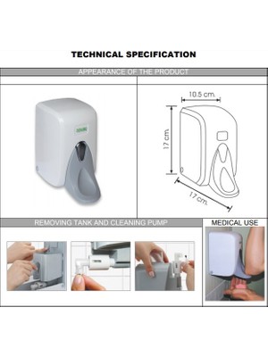 Şeker Portakalı Yayıncılık Şeker Portakalı Yayıncılık-Vialli S5MB Medical Sıvı Sabun Dispenseri 500 ml Siyah