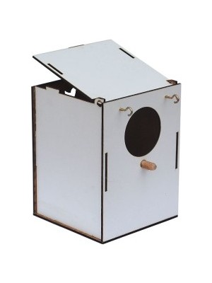 Anka Muhabbet Yuvası Beyaz Anka 14 x 14 x 19 Cm
