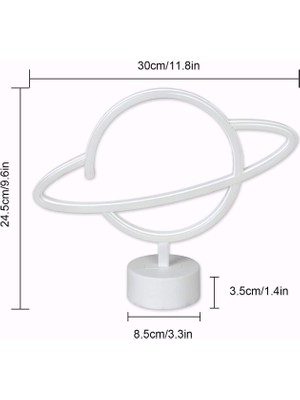 Epazzar Dekoratif Gezegen Saturn LED Lamba Renkli Planet Neon LED Işık