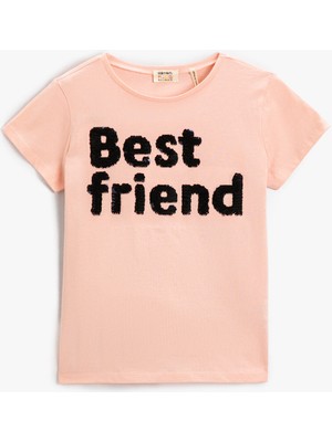 Koton Kız Çocuk Baskılı Kısa Kollu Tişört Pamuklu