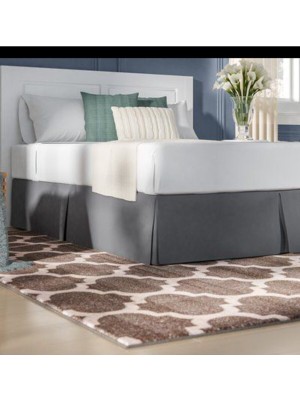 Metinev Gri Renk Pamuk Yan ve Kenar Yırtmaçlı Baza Eteği