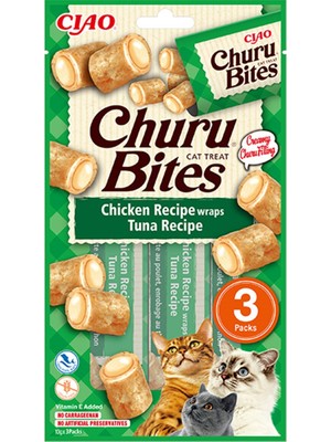 Ciao Bites Tavuk Sargılı ve Ton Balıklı Kedi Ödülü 3x10 Gr