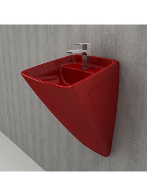 Bocchi Firenze Asma Monoblok Lavabo, 48 Cm, Parlak Kırmızı 1082-019-0126