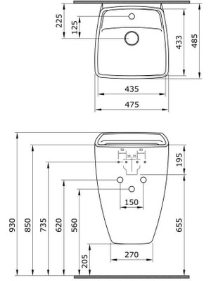 Bocchi Firenze Asma Monoblok Lavabo, 48 Cm, Parlak Kırmızı 1082-019-0126