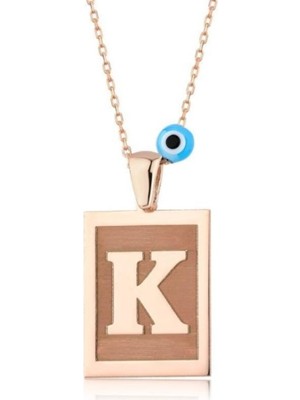 925 Gümüş K Harf 925 Ayar Gümüş Kolye