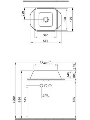 Bocchi Firenze Çanak Lavabo Mat Siyah 1005-004-0125