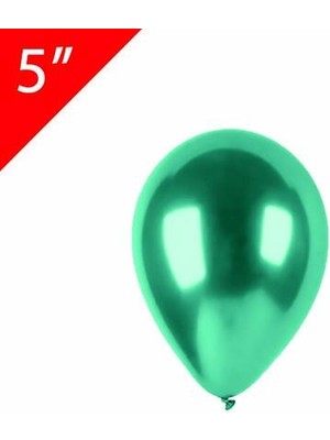 Patladı Gitti 5 Inç Krom Yeşil Mini Balon 10 Adet