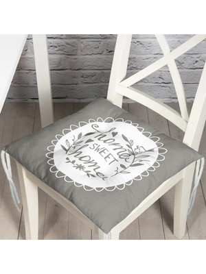 RealHomes Home Sweet Home Pofidik Kare Sandalye Minderi 40X40Cm Düğmeli