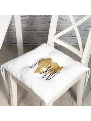 RealHomes I Love You Aşk Temalı Dijital Baskılı Pofidik Sandalye Minderi