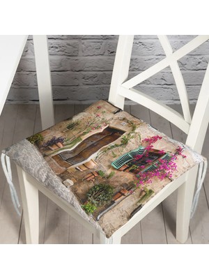 RealHomes Pofidik Kare Sandalye Minderi 40x40cm Düğmeli