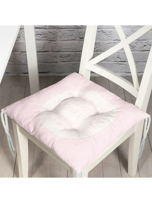 RealHomes Home Sweet Home Pofidik Kare Sandalye Minderi 40x40cm Düğmeli