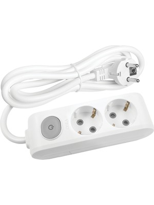 Viko ML-90117203 Multi-Let 2li Anahtarlı Çocuk Korumalı Topraklı 3 Metre Kablolu Grup Priz