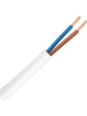 Öznur 2 x 0,75 Ttr Kablo 5 Metre Beyaz Tam Bakır