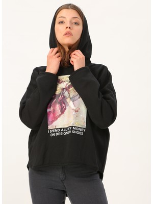 Only Baskı Desen Renkli Kadın Sweatshirt