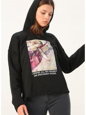 Only Baskı Desen Renkli Kadın Sweatshirt