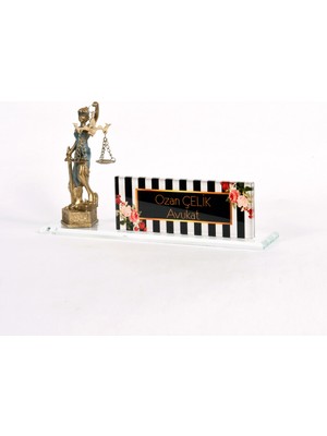 Hediye Marketi17 Avukat Isimliği 3D Modern Görünümlü Sanat Şeffaf Masa Isimliği