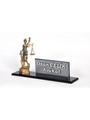 Hediye Marketi17 Kabartma Isimlik Gümüş Set Themis Biblolu Avukat Isimliği