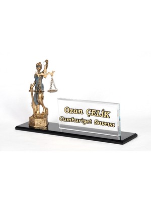 Hediye Marketi17 Kabartma Isimlik Altın Set Themis Biblolu Avukat Isimliği