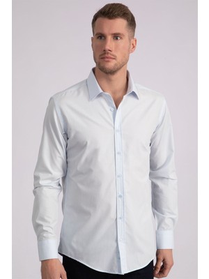 Tudors Modern Slim Fit Poplin Pamuk Efekt Erkek Gömlek